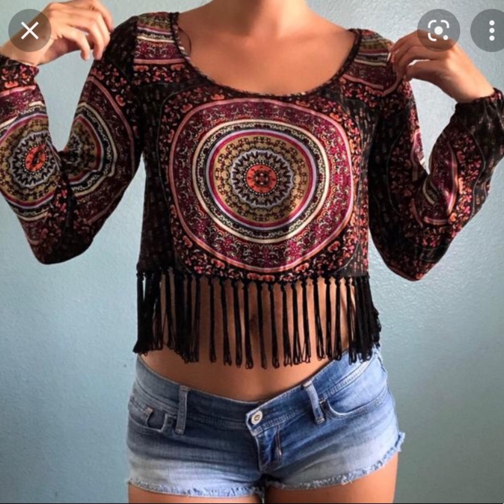 Gypsy Warrior. Ladies Size XSmall Long Sleeve Crop Top